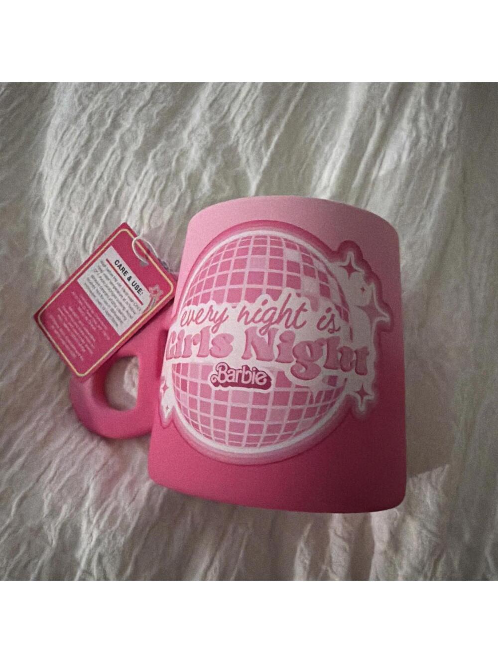 {Barbie} Pink Classic Coffee Mug . Every Night Is Girls Night - Picture 2 of 5